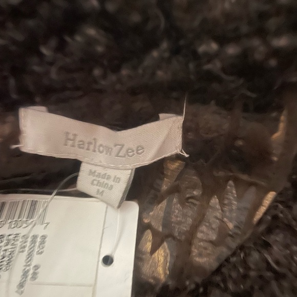 Stylish biker brown faux fur lined jacket with embossed design in faux leather - Picture 2 of 5